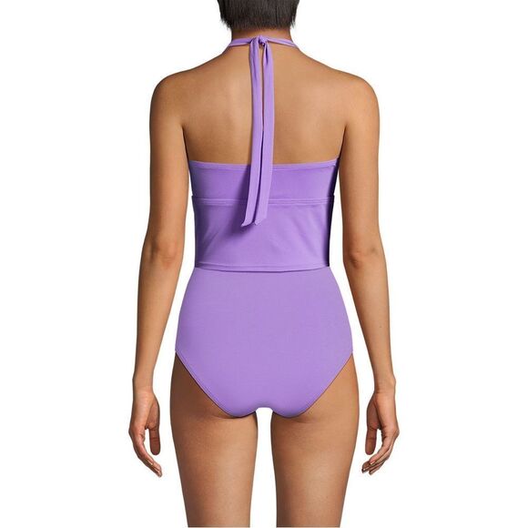 Land's End tankini Top Halter adjustable top knot front lavender fusion Various - Picture 3 of 4